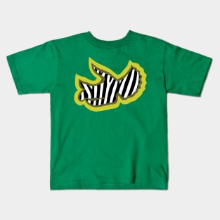 Zebra Print Triceratops Kids T-Shirt